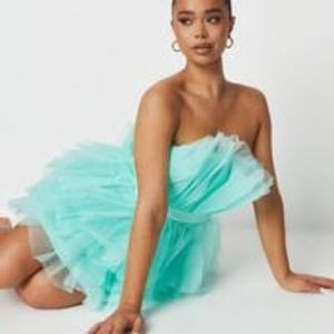 Aqua tulle dress